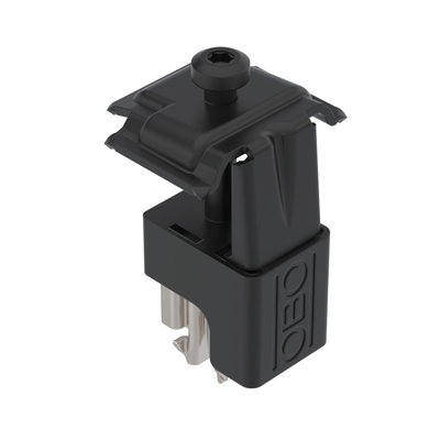 Grampo universal para sistemas plano/inclinado 41x42x79 Aço inoxidável, livre de ferrugem A2 1.4301 revestimento de plástico preto