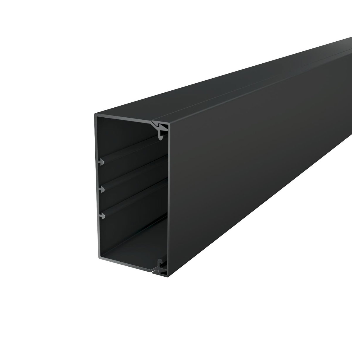 Wall trunking system with base perforation 2000x110x60 Policloreto de vinilo preto RAL 9005