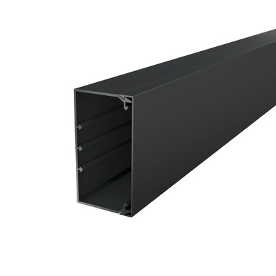Wall trunking system with base perforation 2000x110x60 Policloreto de vinilo preto RAL 9005