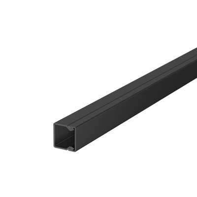 Wall trunking system with base perforation 2000x15x15 Policloreto de vinilo preto RAL 9005