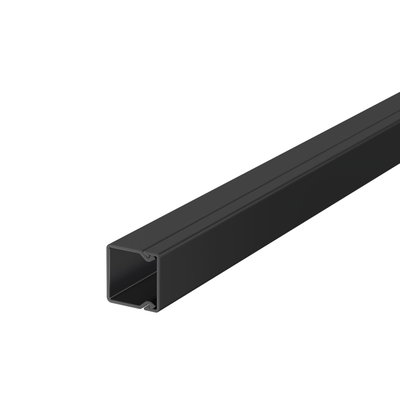 Wall trunking system with base perforation 2000x20x20 Policloreto de vinilo preto RAL 9005