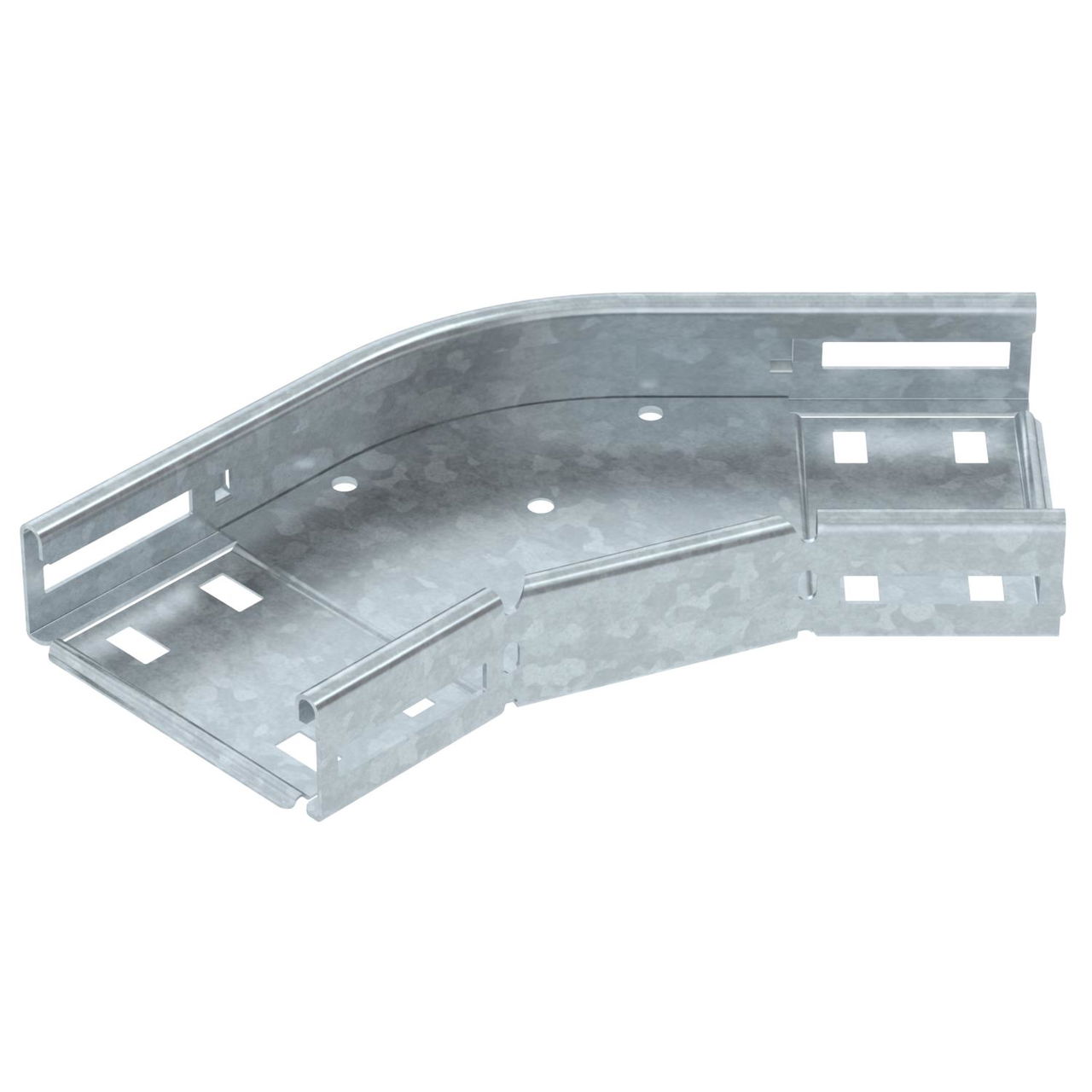 45° bend for cable tray, horizontal 35x100 Aço Galvanizado por imersão a quente após maquinação zinco