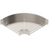 90° bend for cable tray, horizontal 110x500 Aço inoxidável, livre de ferrugem A2 1.4301 brilhante, pós-tratamento aço inoxidável