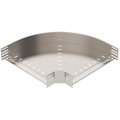 90° bend for cable tray, horizontal 110x500 Aço inoxidável, livre de ferrugem A2 1.4301 brilhante, pós-tratamento aço inoxidável
