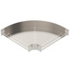 90° bend for cable tray, horizontal 110x600 Aço inoxidável, livre de ferrugem A2 1.4301 brilhante, pós-tratamento aço inoxidável
