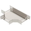 T piece for cable tray, horizontal 60x200 Aço inoxidável, livre de ferrugem A2 1.4301 brilhante, pós-tratamento aço inoxidável