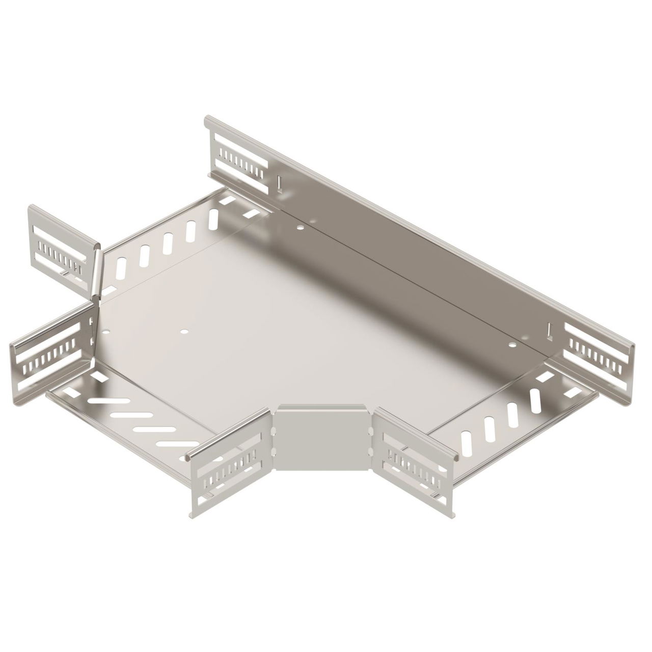 T piece for cable tray, horizontal 60x200 Aço inoxidável, livre de ferrugem A2 1.4301 brilhante, pós-tratamento aço inoxidável