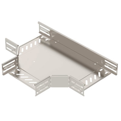 T piece for cable tray, horizontal 60x200 Aço inoxidável, livre de ferrugem A2 1.4301 brilhante, pós-tratamento aço inoxidável
