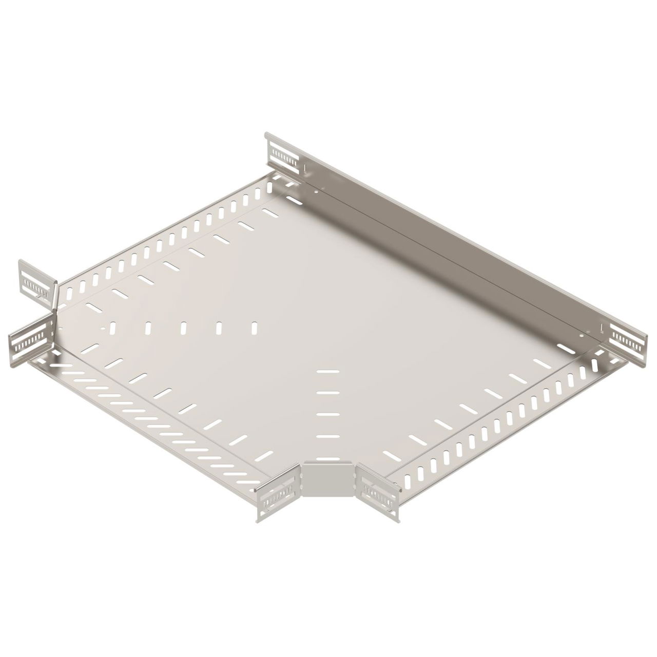 T piece for cable tray, horizontal 60x500 Aço inoxidável, livre de ferrugem A2 1.4301 brilhante, pós-tratamento aço inoxidável