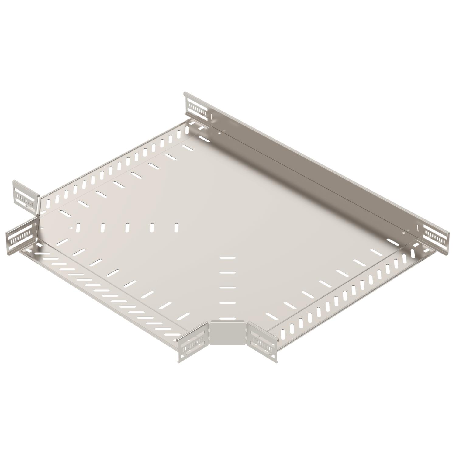 T piece for cable tray, horizontal 60x500 Aço inoxidável, livre de ferrugem A2 1.4301 brilhante, pós-tratamento aço inoxidável