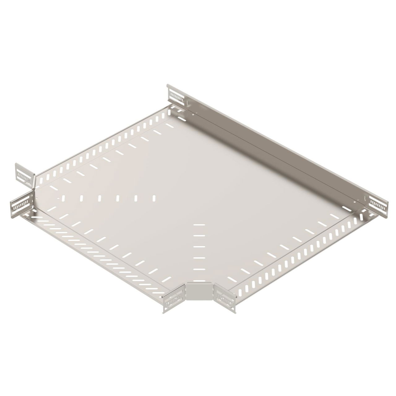 T piece for cable tray, horizontal 60x600 Aço inoxidável, livre de ferrugem A2 1.4301 brilhante, pós-tratamento aço inoxidável