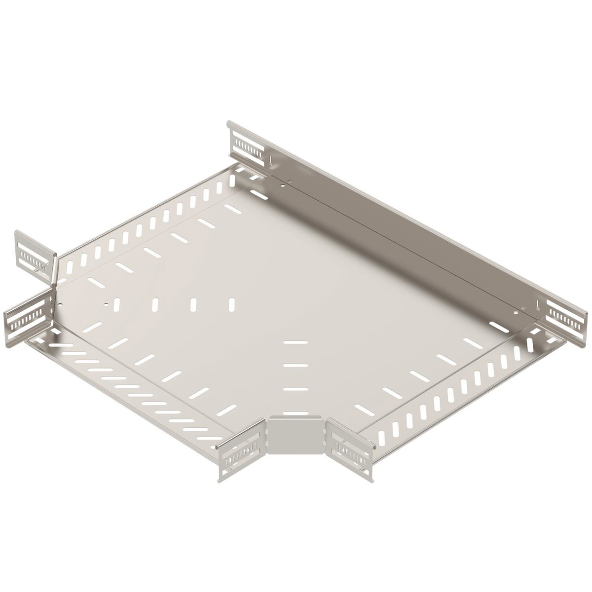 T piece for cable tray, horizontal 60x400 Aço inoxidável A4 1.4571 brilhante, pós-tratamento aço inoxidável