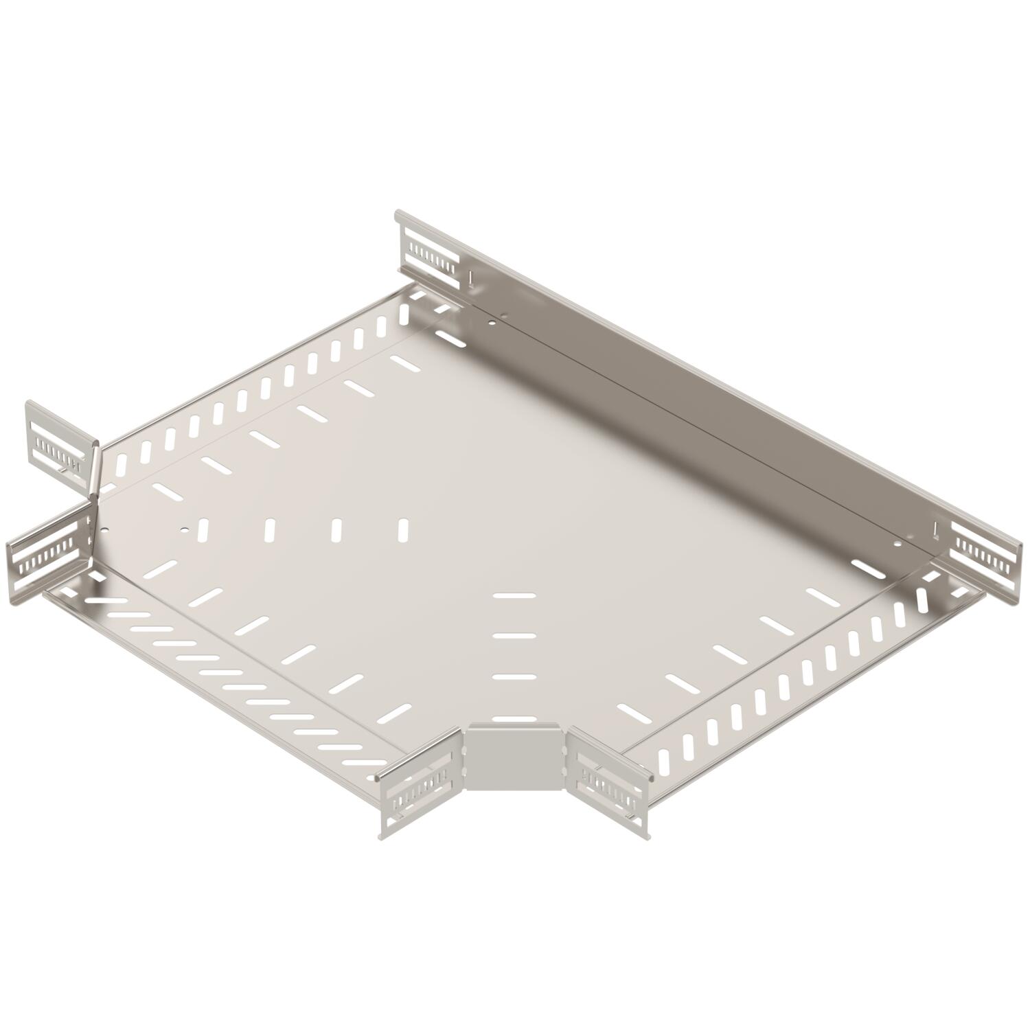 T piece for cable tray, horizontal 60x400 Aço inoxidável A4 1.4571 brilhante, pós-tratamento aço inoxidável