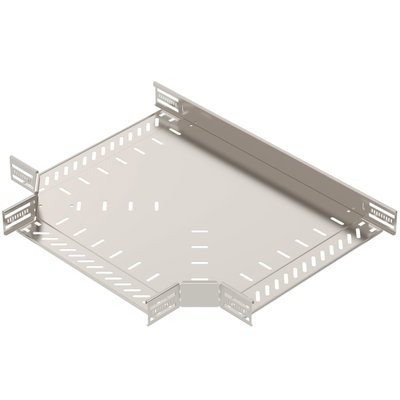T piece for cable tray, horizontal 60x400 Aço inoxidável A4 1.4571 brilhante, pós-tratamento aço inoxidável