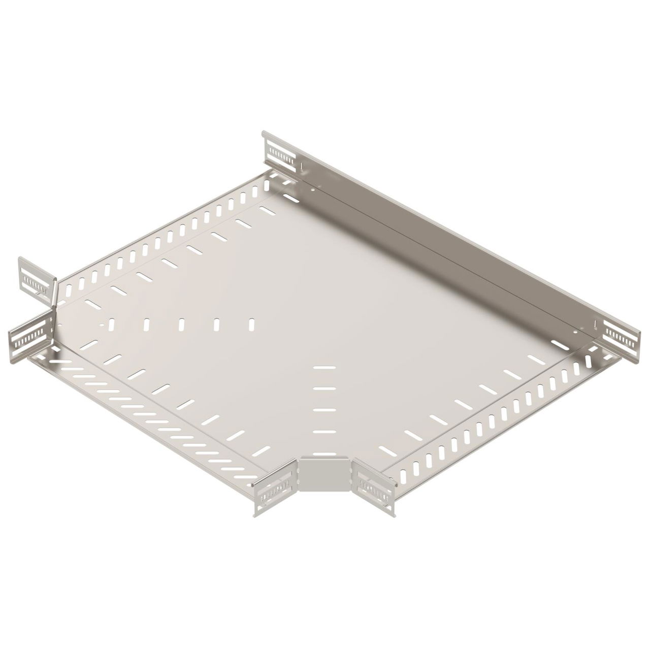 T piece for cable tray, horizontal 60x500 Aço inoxidável A4 1.4571 brilhante, pós-tratamento aço inoxidável