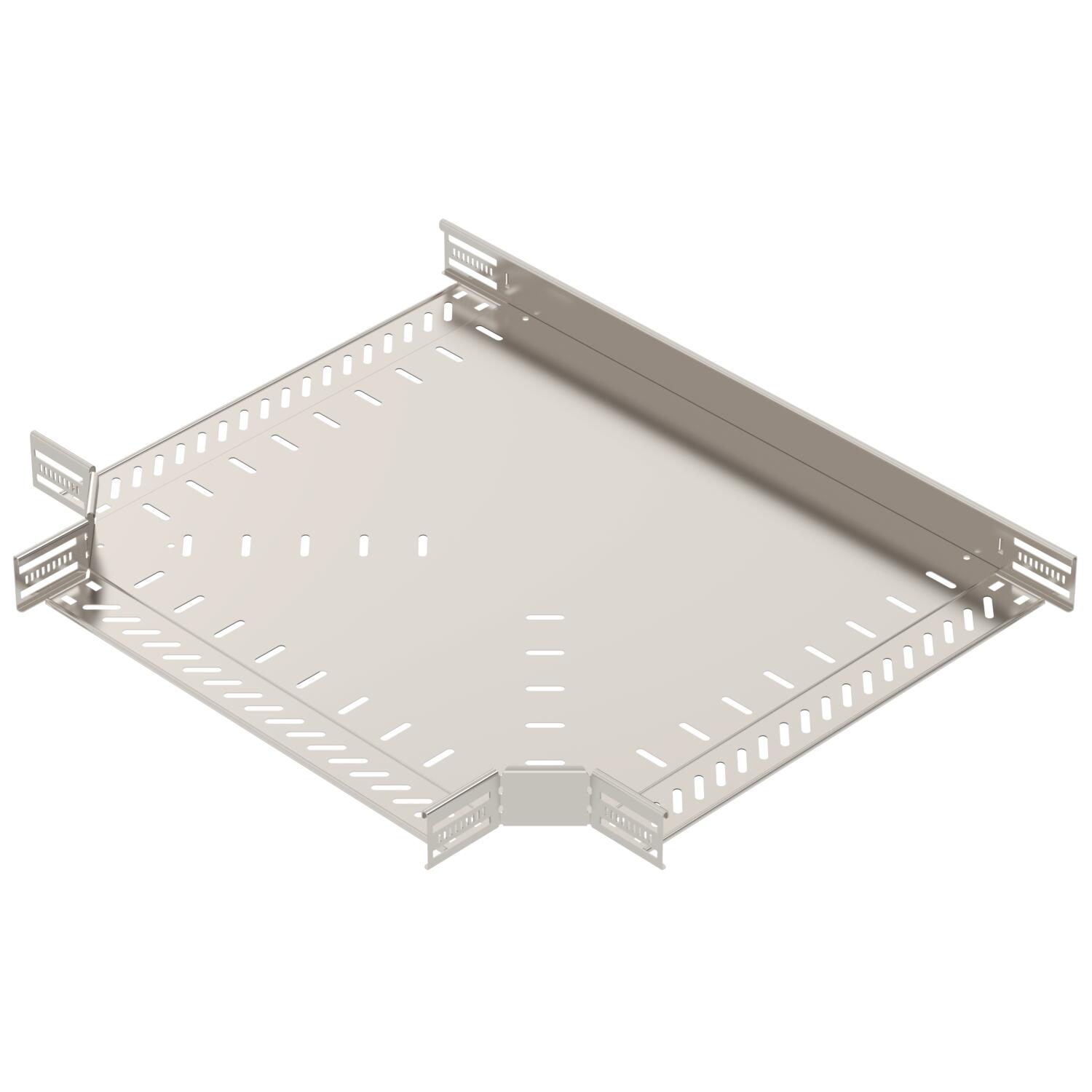 T piece for cable tray, horizontal 60x500 Aço inoxidável A4 1.4571 brilhante, pós-tratamento aço inoxidável