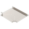 T piece for cable tray, horizontal 60x600 Aço inoxidável A4 1.4571 brilhante, pós-tratamento aço inoxidável