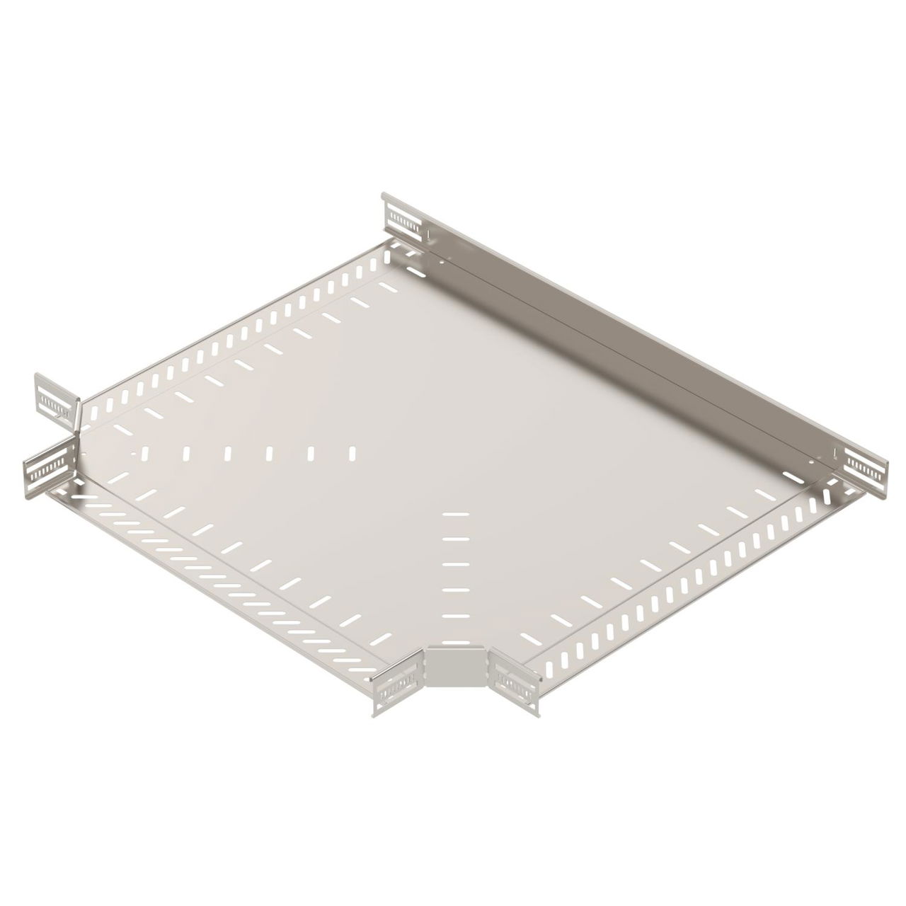 T piece for cable tray, horizontal 60x600 Aço inoxidável A4 1.4571 brilhante, pós-tratamento aço inoxidável