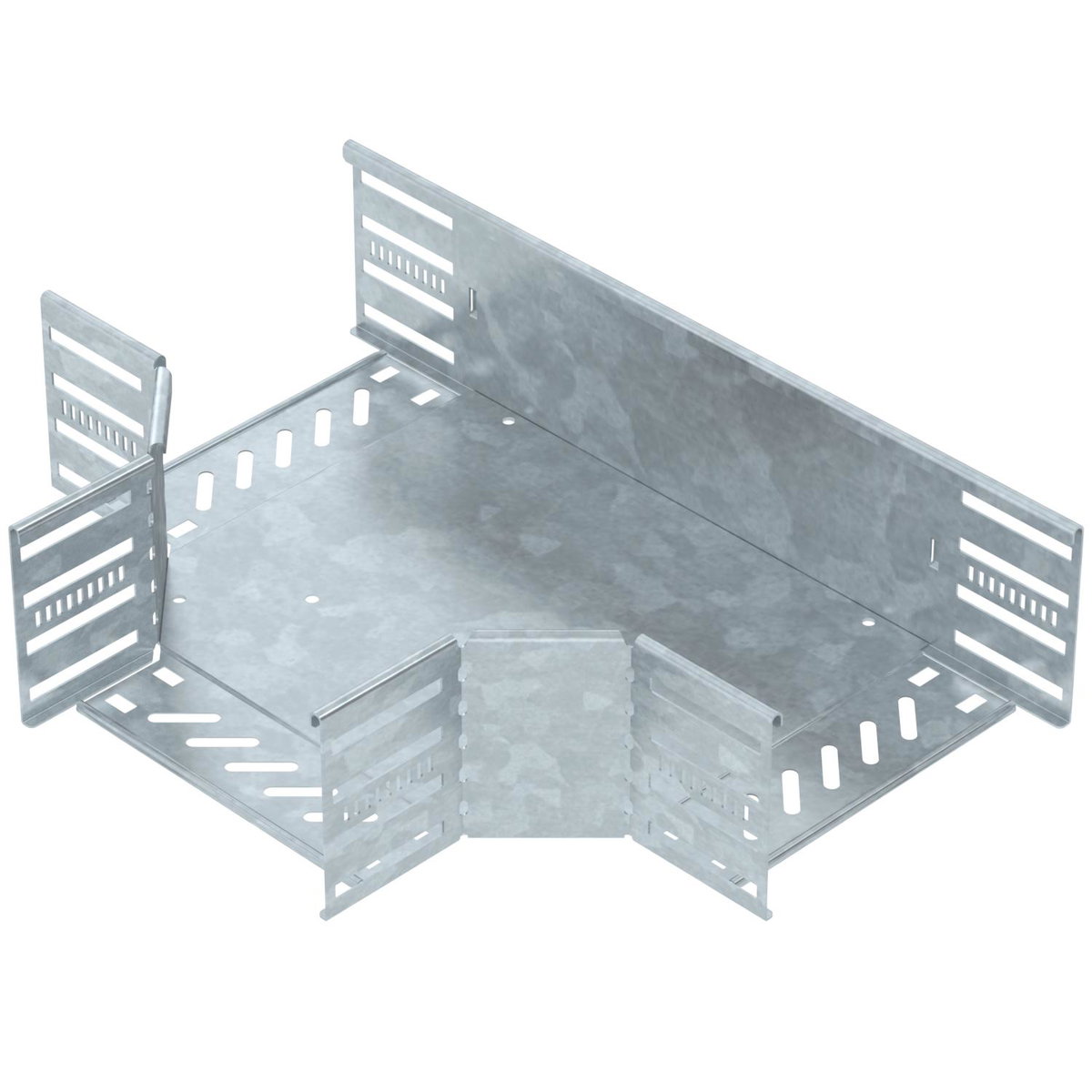 Derivação em T para caminho cabos, horizontal 110x200 Aço Galvanizado por imersão a quente após maquinação zinco