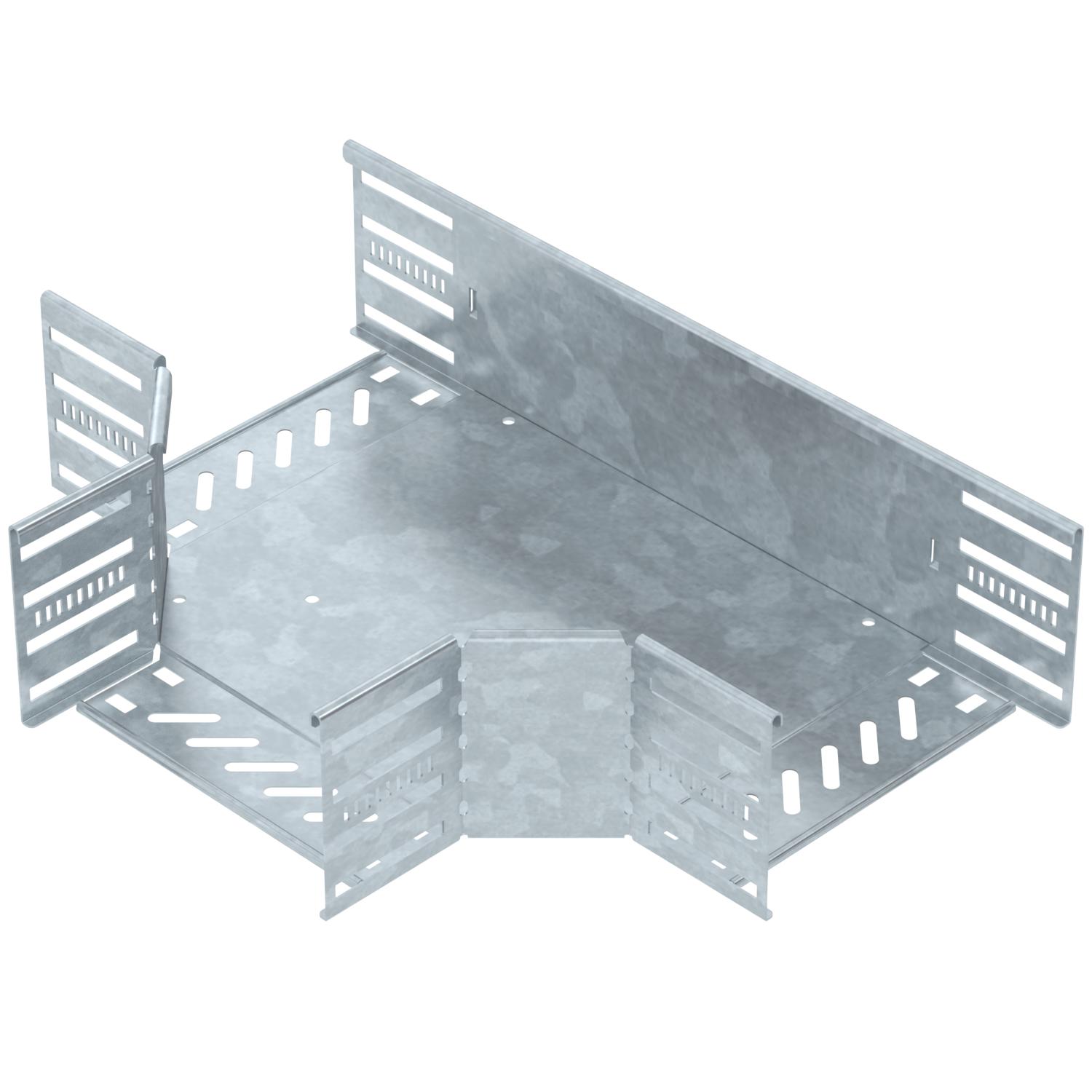 Derivação em T para caminho cabos, horizontal 110x200 Aço Galvanizado por imersão a quente após maquinação zinco
