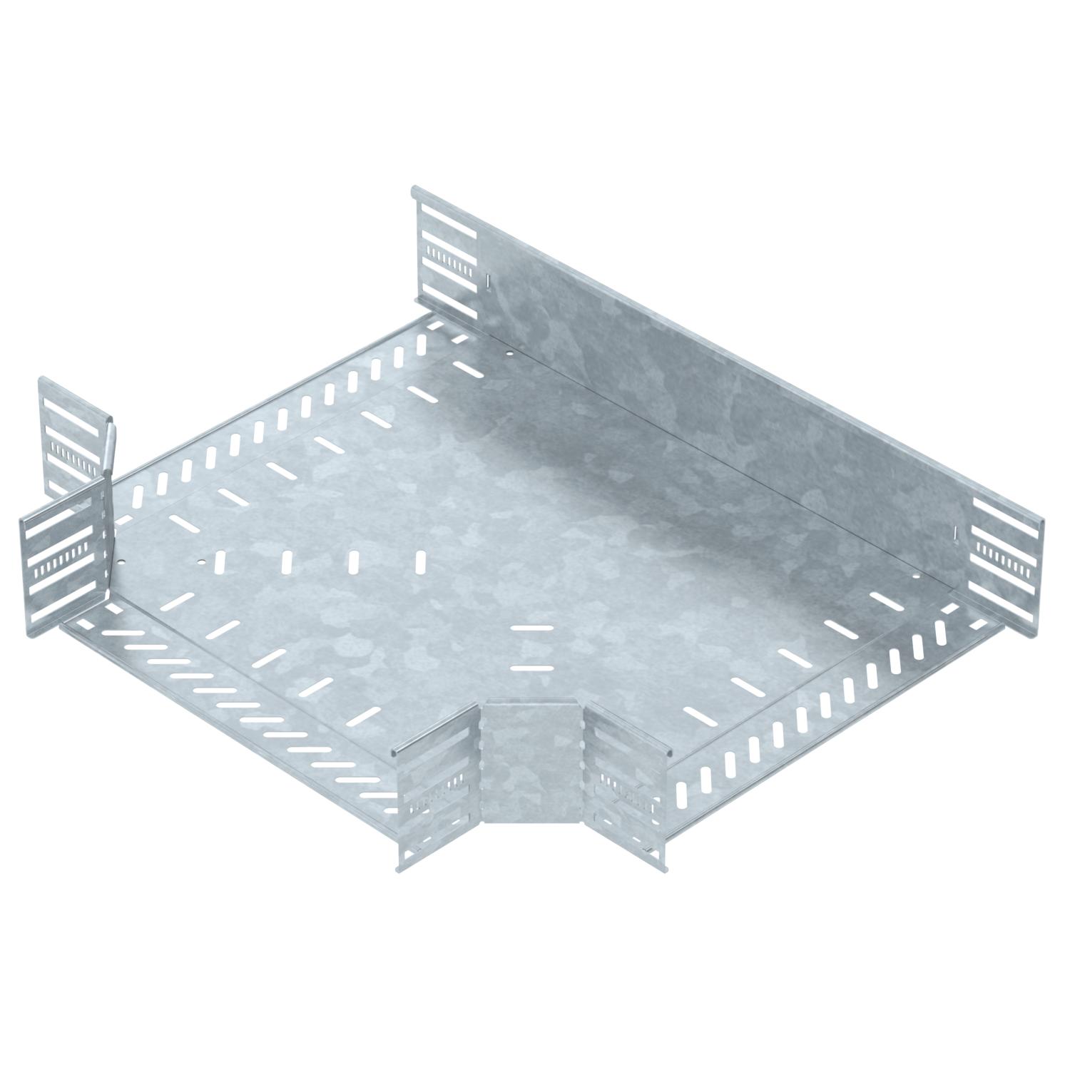 Derivação em T para caminho cabos, horizontal 110x400 Aço Galvanizado por imersão a quente após maquinação zinco