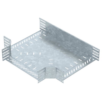 Derivação em T para caminho cabos, horizontal 110x400 Aço Galvanizado por imersão a quente após maquinação zinco
