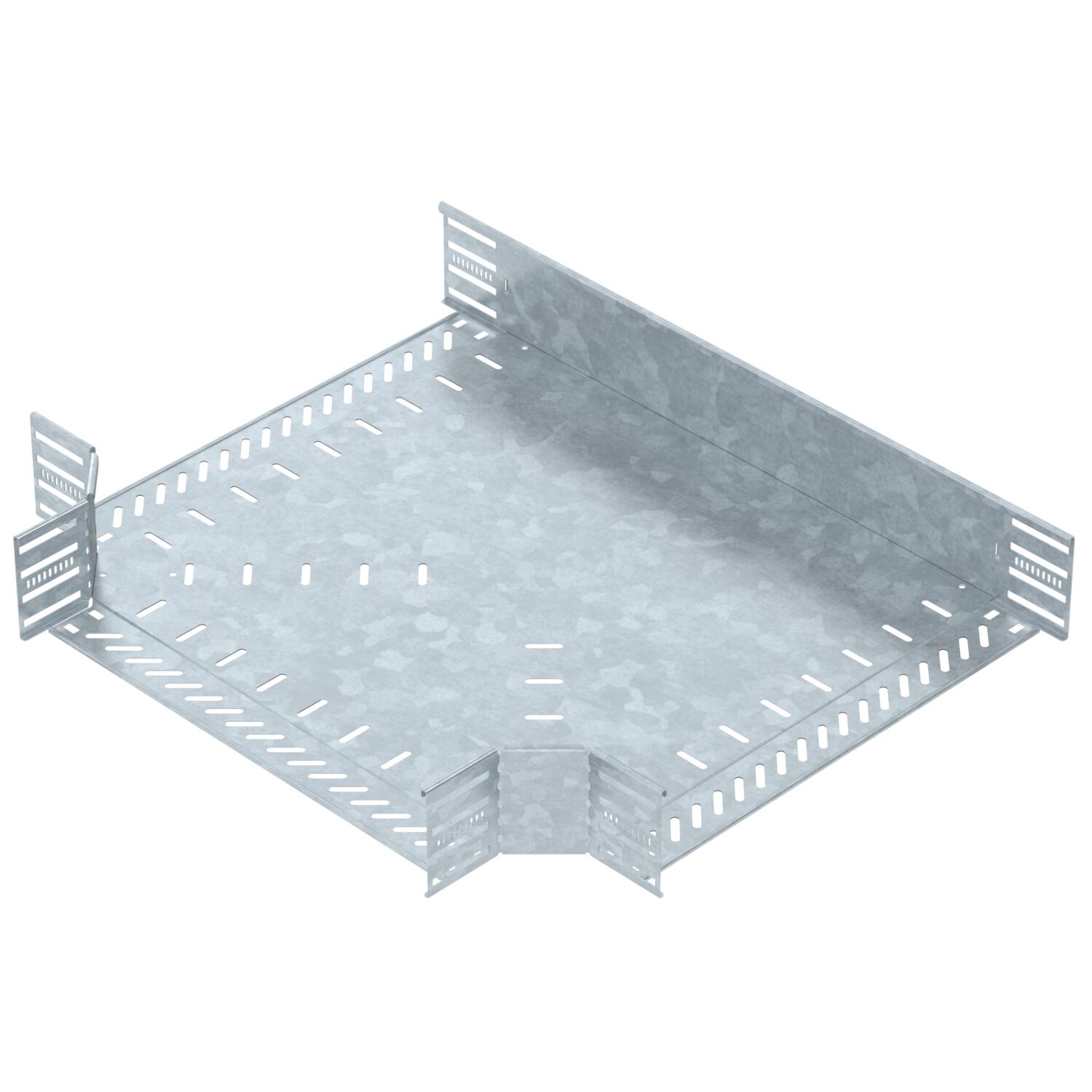 Derivação em T para caminho cabos, horizontal 110x500 Aço Galvanizado por imersão a quente após maquinação zinco