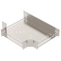 T piece for cable tray, horizontal 110x400 Aço inoxidável, livre de ferrugem A2 1.4301 brilhante, pós-tratamento aço inoxidável