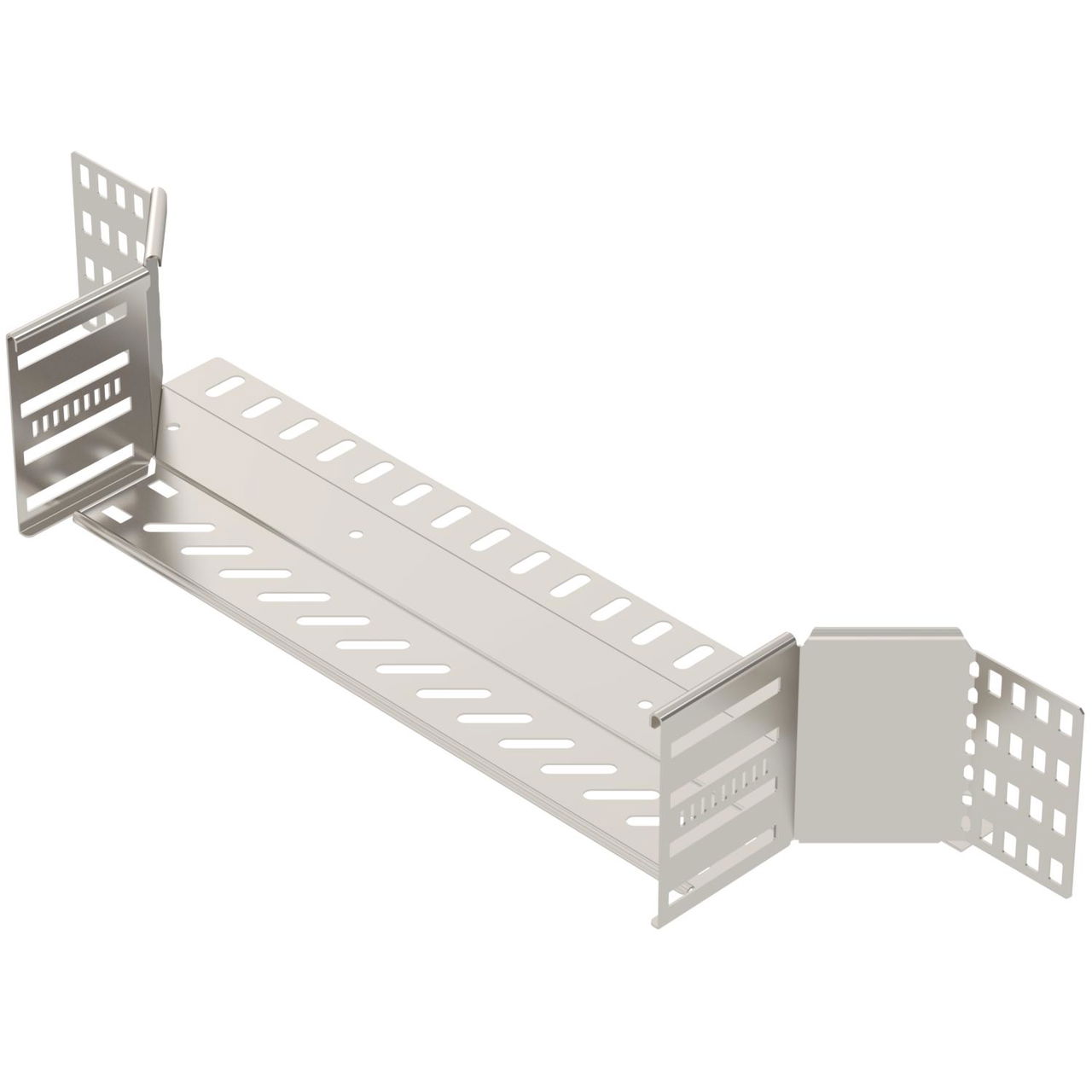 Add-on tee for cable tray 110x400 Aço inoxidável, livre de ferrugem A2 1.4301 brilhante, pós-tratamento aço inoxidável