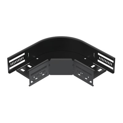 Ângulo 90º para caminho cabos, horizontal 60x100 Aço PES135 - Poliéster preto RAL 9005
