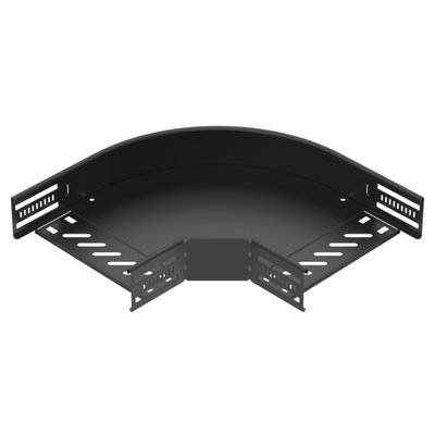 Ângulo 90º para caminho cabos, horizontal 60x200 Aço PES135 - Poliéster preto RAL 9005