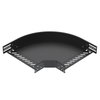 Ângulo 90º para caminho cabos, horizontal 60x300 Aço PES135 - Poliéster preto RAL 9005