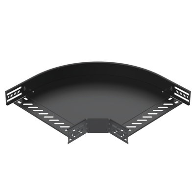 Ângulo 90º para caminho cabos, horizontal 60x300 Aço PES135 - Poliéster preto RAL 9005