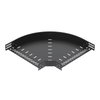Ângulo 90º para caminho cabos, horizontal 60x400 Aço PES135 - Poliéster preto RAL 9005