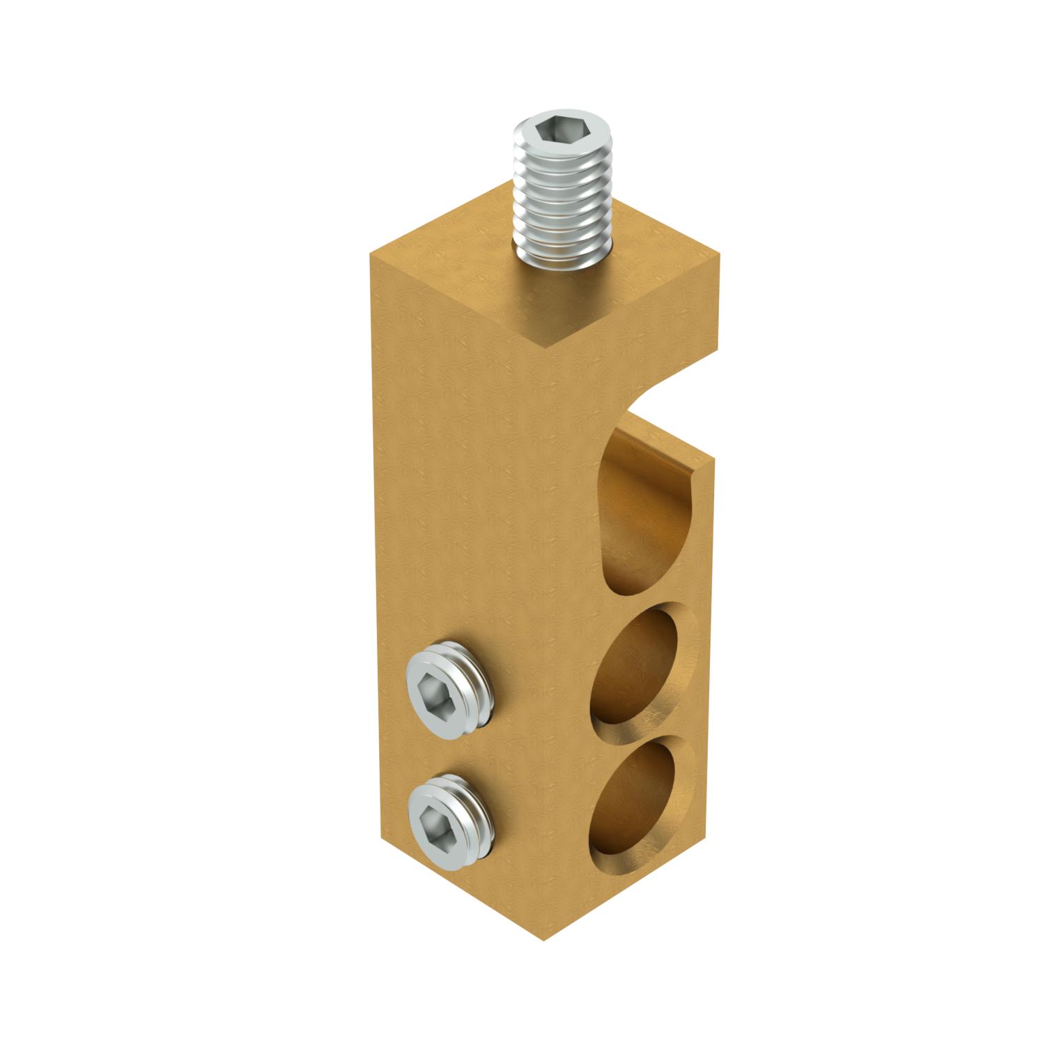 Connection terminal for conductor cable, single 25mm² Latão latão