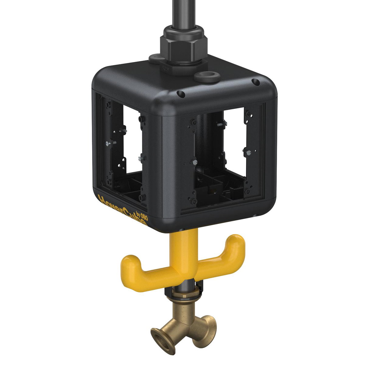 HoverCube IP20, ar, com pega, vazio 140x140x1100 Poliamida preto grafite RAL 9011