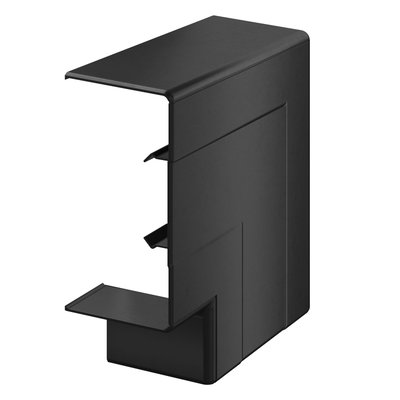Flat angle hood fitting 142x142x56 Policarbonato/acrilonitrila-butadieno-estireno preto RAL 9005