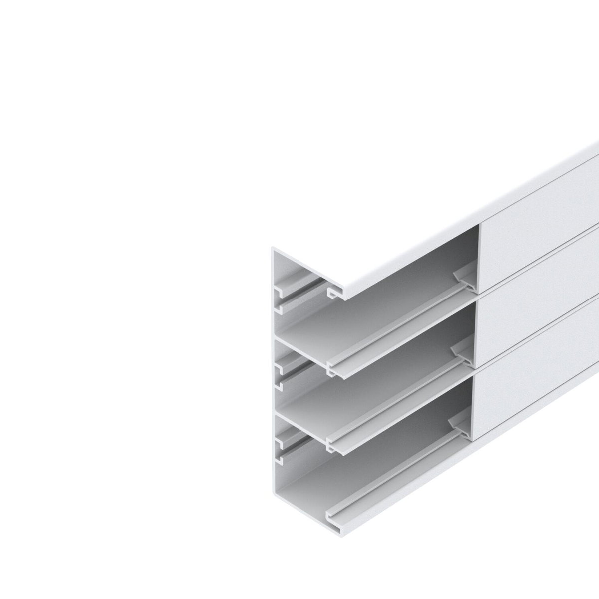 Device installation trunking Rapid 45-2, 3-compartment 2000x160x53 Policloreto de vinilo branco puro RAL 9010