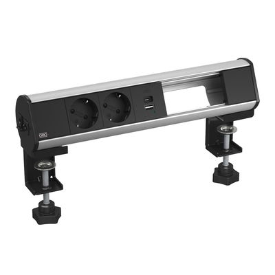 Deskbox, pré-equipada com patilha de fixação 325x71x78 Alumínio anodizado alumínio