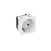 Tomada 33°, simples Alvéolos protegidos 250V, 10/16A Policarbonato branco puro RAL 9010