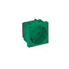 Tomada 33°, simples Alvéolos protegidos 250V, 10/16A Policarbonato verde menta RAL 6029