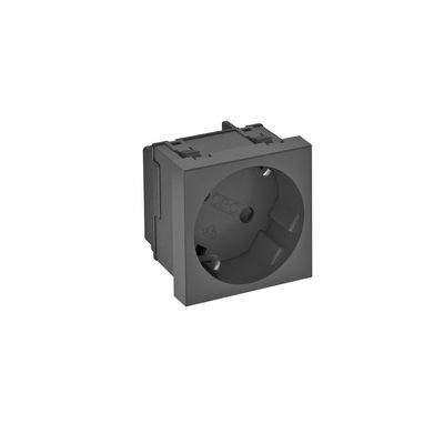 Tomada 33°, simples Alvéolos protegidos 250V, 10/16A Policarbonato cinzento antracite RAL 7021