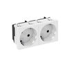 Tomada 33°, dupla Alvéolos protegidos 250V, 10/16A Policarbonato branco puro RAL 9010