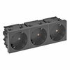 Tomada 33º, tripla Alvéolos protegidos, 45connect 250V, 10/16A Policarbonato cinzento antracite RAL 7021