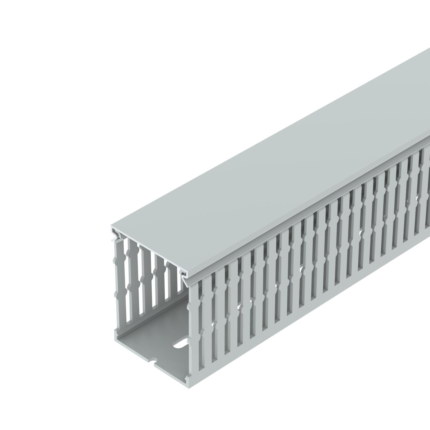 Slotted cable trunking system halogen-free Policarbonato/acrilonitrila-butadieno-estireno cinzento claro RAL 7035