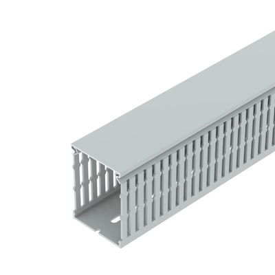 Slotted cable trunking system halogen-free Policarbonato/acrilonitrila-butadieno-estireno cinzento claro RAL 7035