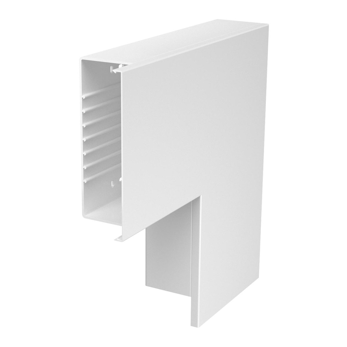 Ângulo plano 400x230x100 Policloreto de vinilo branco puro RAL 9010