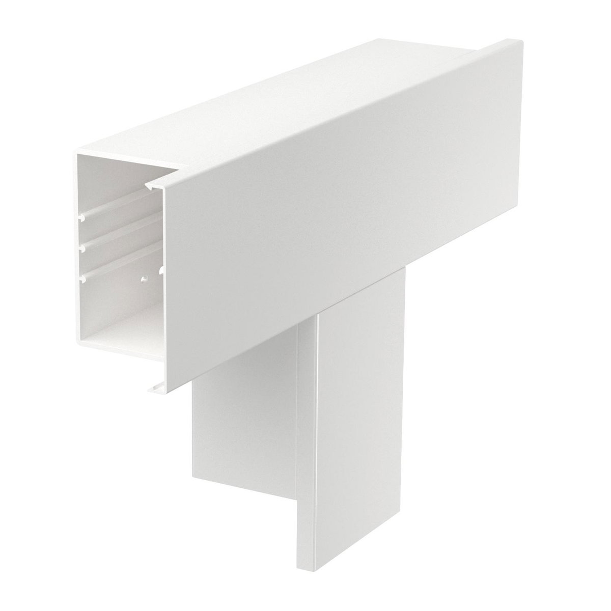 Derivação em T 400x130x100 Policloreto de vinilo branco puro RAL 9010