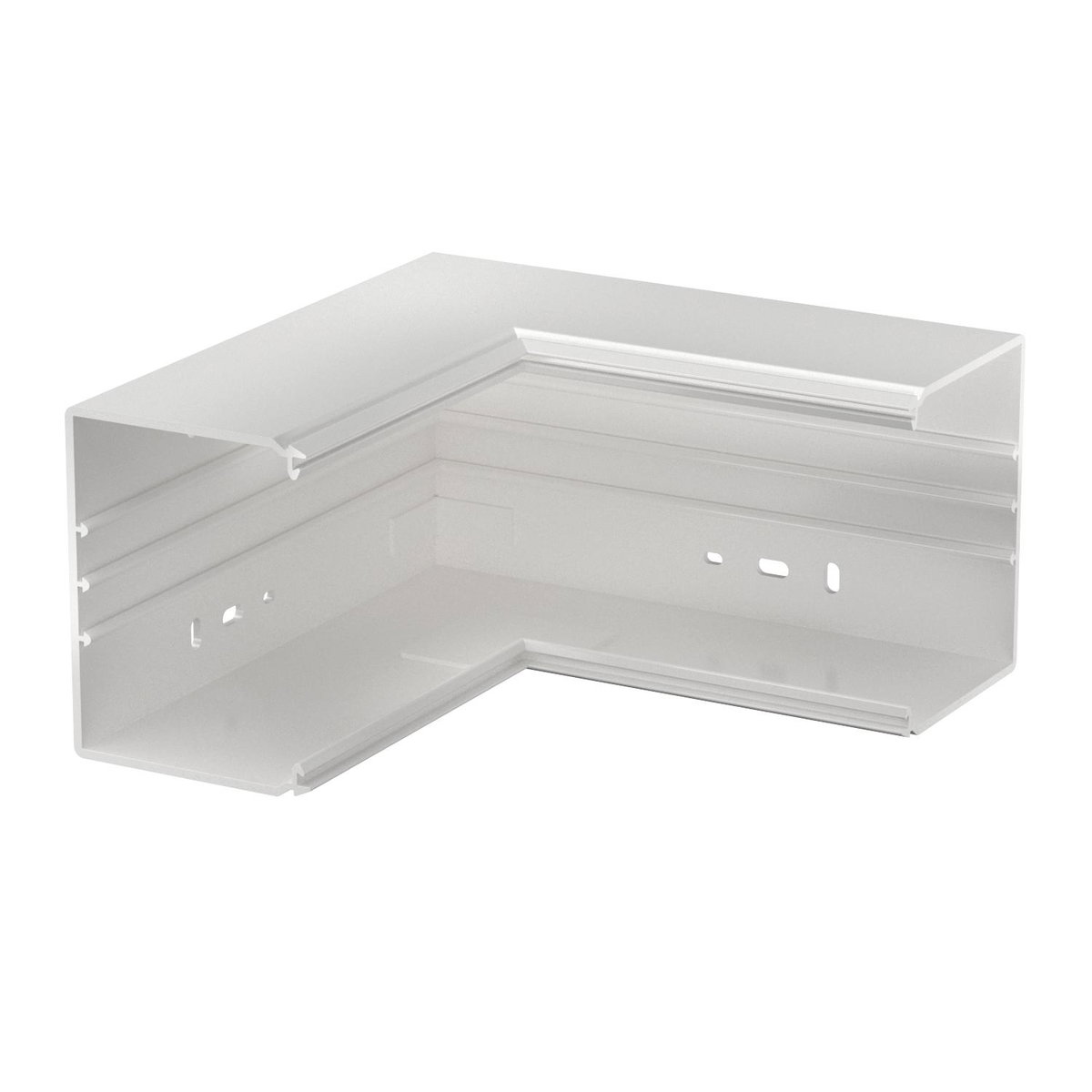 Ângulo interno 250x130x100 Policloreto de vinilo branco puro RAL 9010
