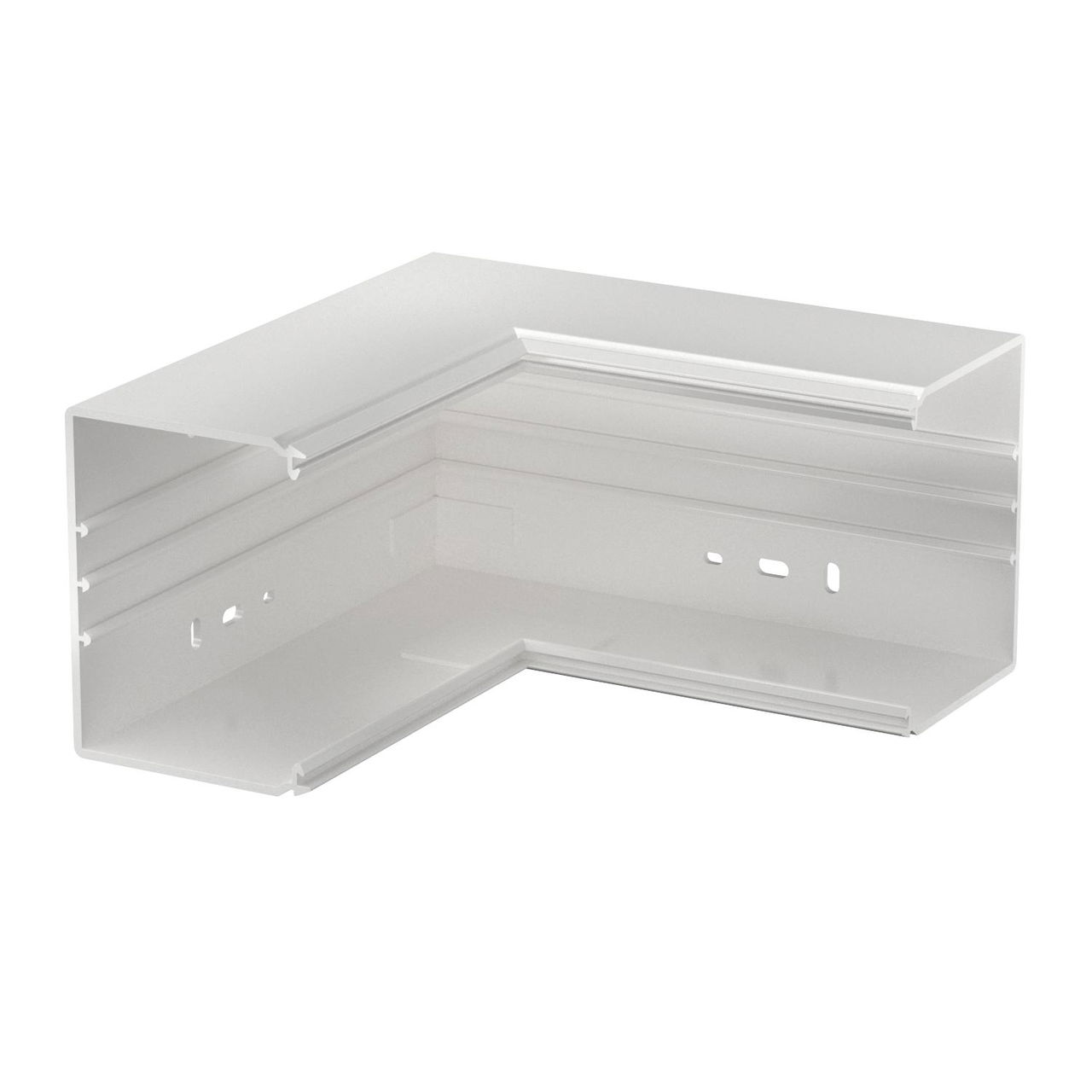 Ângulo interno 250x130x100 Policloreto de vinilo branco puro RAL 9010